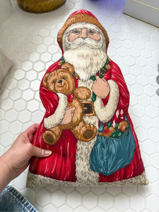 Horchow Other - Vintage 1980s Horchow Santa Claus Christmas Throw Pillow Teddy Bear Holiday Deco